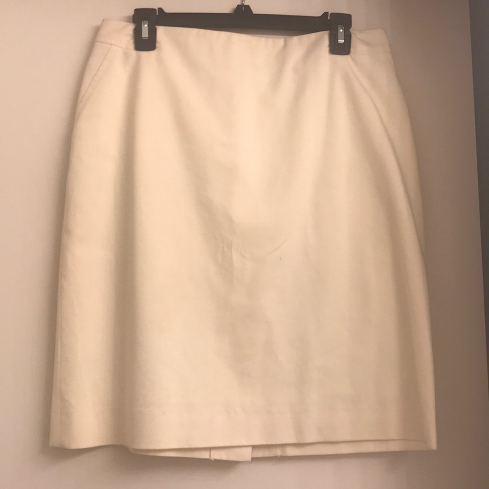 White kneelength skirt